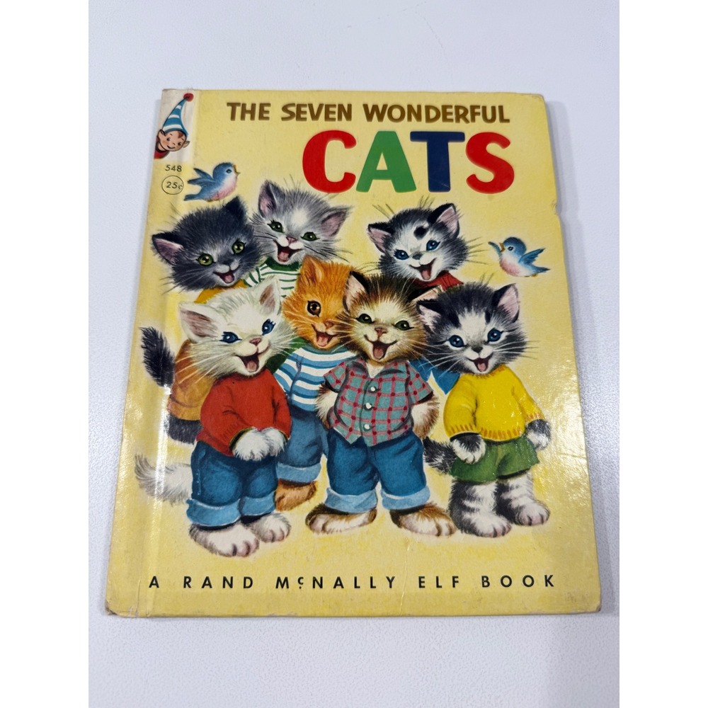 The Seven Wonderful Cats 1956 Rand McNally Elf Book Elizabeth Webbe Vintage